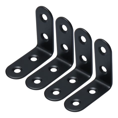 2 metal l black support bracket|black l brackets.